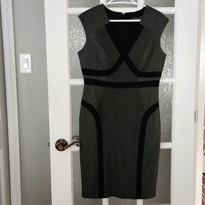 Laura Petites Grey and Black Dress